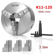 ПАТРОН ТОКАРНИЙ SANOU K11-125 3 Х КУЛАЧКОВИЙ 125 ММ САМОЦЕНТРУЮЧИЙ